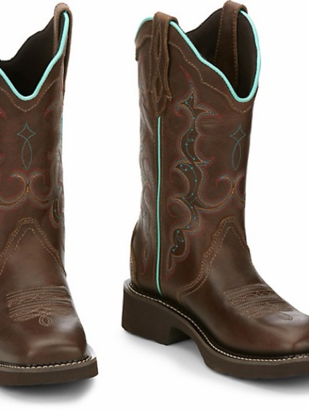 NWT - JUSTIN WOMEN'S RAYA WESTERN BOOTS - SQUARE TOE - Size 7 1/2 - 7.5